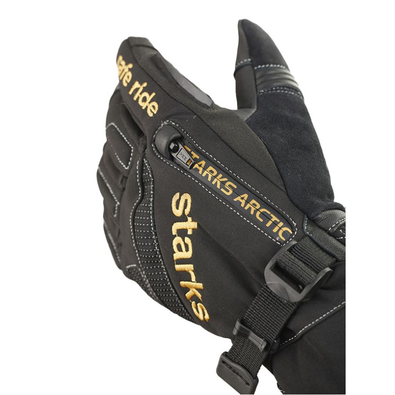 Мотоперчатки зимние Starks Arctic, черный/желтый, размер XL
