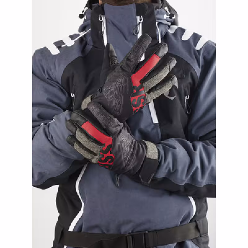 Мотоперчатки зимние Starks Cross Winter, черный/красный, размер XL