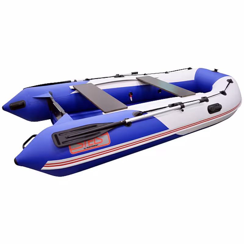 Надувная лодка ПВХ Hunterboat Stels 315 Aero, НДНД, синий/белый