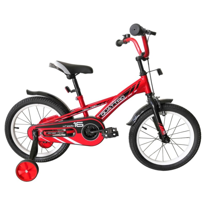 Велосипед детский Tech Team Quattro 14" ,1 скорость, красный
