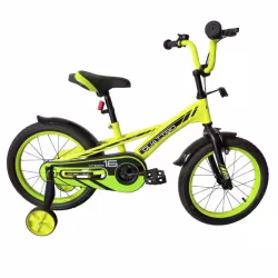 Велосипед детский Tech Team Quattro 14" ,1 скорость, неоновый зеленый