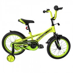 Велосипед детский Tech Team Quattro 14" ,1 скорость, неоновый зеленый