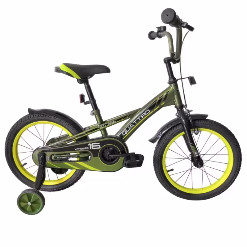 Велосипед детский Tech Team Quattro 14" ,1 скорость, хаки