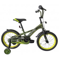 Велосипед детский TechTeam Quattro 16, 1 скорость, хаки/черный
