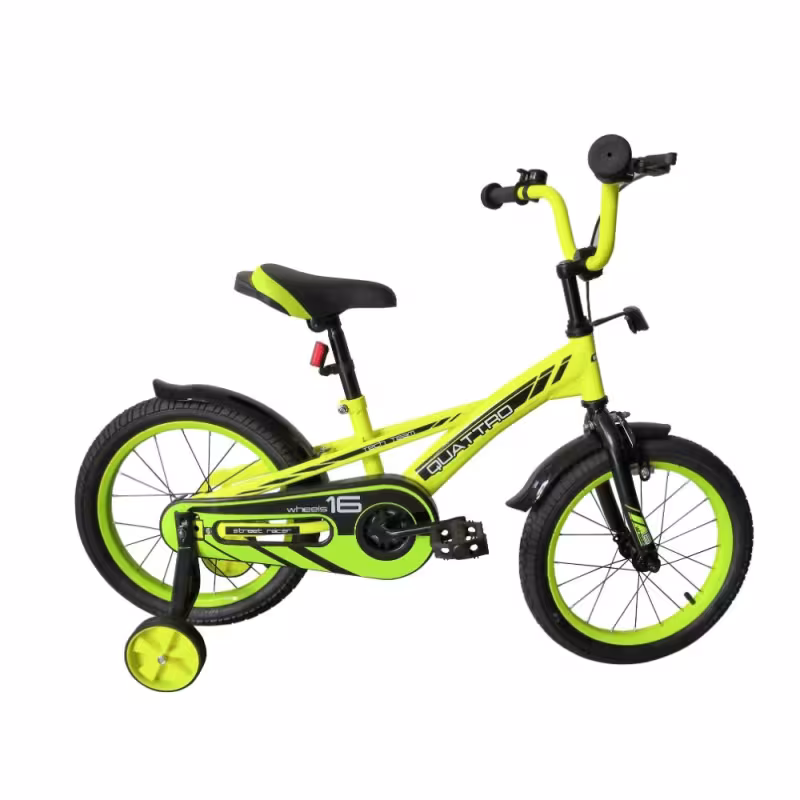 Велосипед 18 Tech Team Quattro NN002670, размер 18", 1 скорость, зеленый неон