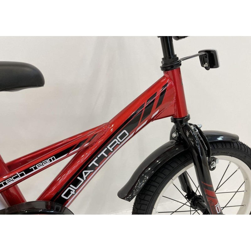 Велосипед 18 Tech Team Quattro NN002669, размер 18", 1 скорость, красный