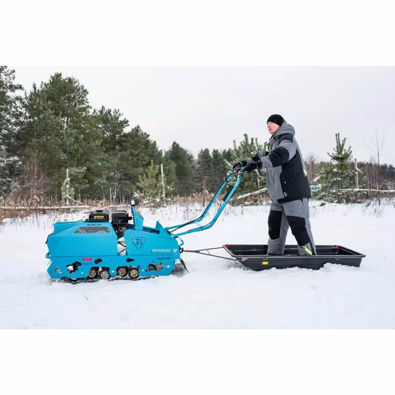 Мотобуксировщик Бурлак Таежник, 15 л.с, катки, электростартер