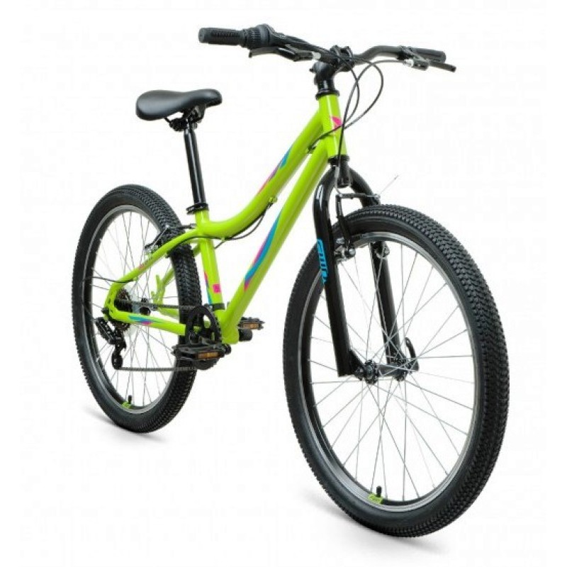 Велосипед 24 Forward Iris 1.0, размер 12", 6 скоростей, зеленый/бирюзовый