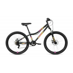 Велосипед 24 Forward Iris 2.0 D, размер 12", 6 скоростей, черный/розовый