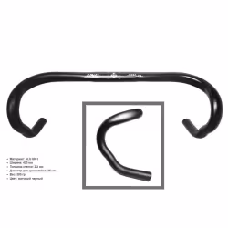 Руль велосипедный Road Бараньи рога Kalloy UNO Perfomance AL-049, алюминий, 420 мм, 26 мм, черный матовый