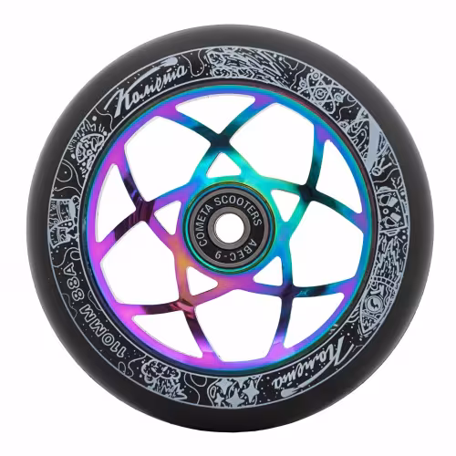 Колесо для самоката Комета Атом WA-01NEO, 110 мм, черный / неохром