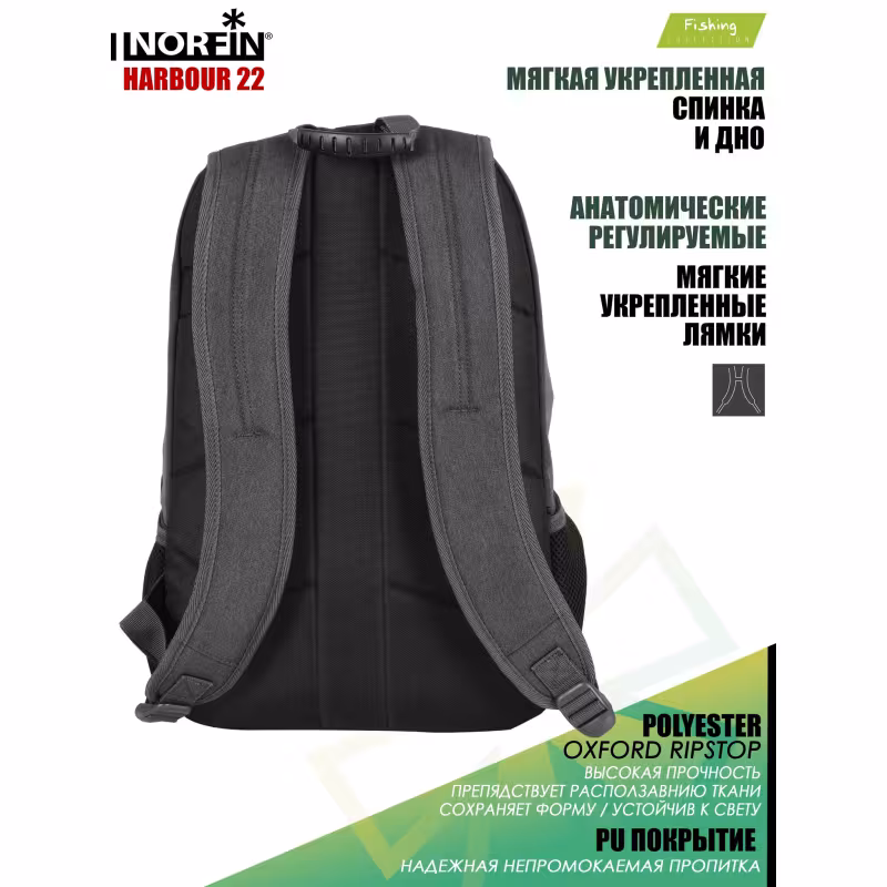 Рюкзак Norfin Harbour 22 NF, 22 л, серый