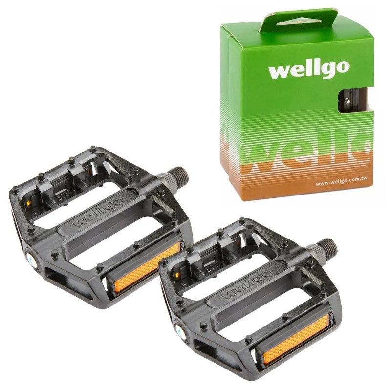 Педали платформенные Wellgo B-087 Cr-Mo, 9/16", 109x101 мм, черный