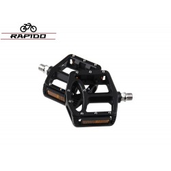 Комплект педалей Rapido MG-1/AL-1, алюминий, съемные шипы, ось Cr-Mo, промподшипники, 9/16", 115x106 мм, черный
