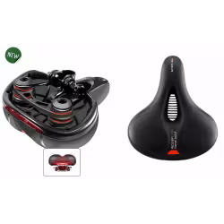 Седло велосипедное Wheel Up Memory Foam Saddle Elastomer с отражателем, 250x200 мм, черный