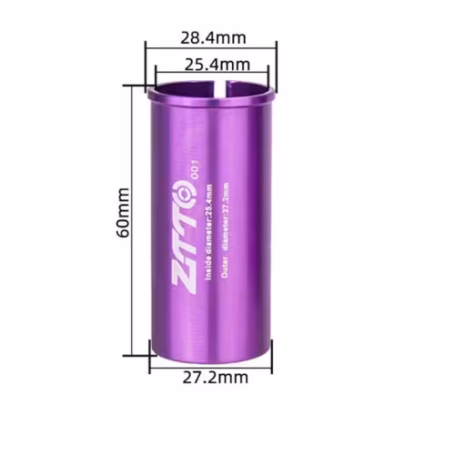 Адаптер для подседельного штыря ZTTO УТ00024622, 25,4/27,2х60