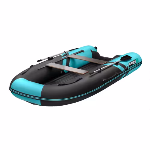 Надувная лодка ПВХ Gladiator B330AL, пайол алюминиевый, черный/бирюзовый