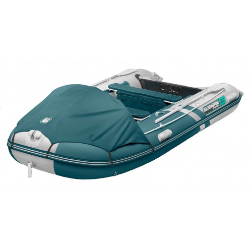 Надувная лодка ПВХ Gladiator C370AL, пайол алюминиевый, сине-зеленый/белый