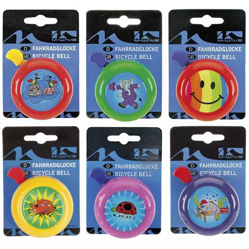 Звонок велосипедный с 3D-рисуноком M-Wave, алюминий/пластик, D53 мм