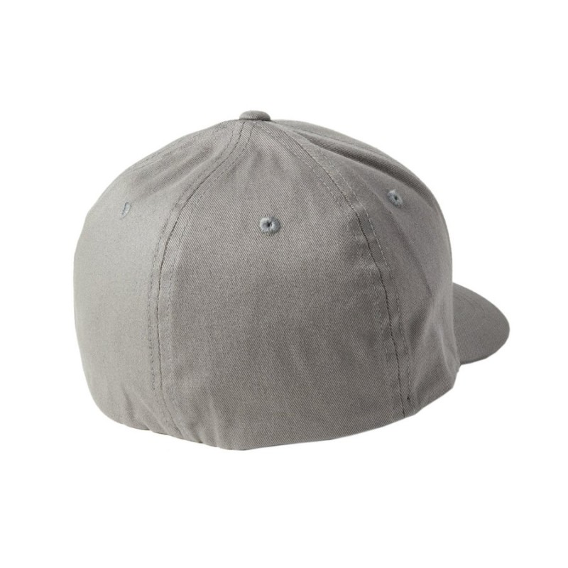 Кепка-бейсболка Fox Emblem Flexfit Hat Pewter, хлопок, серый, размер L/XL
