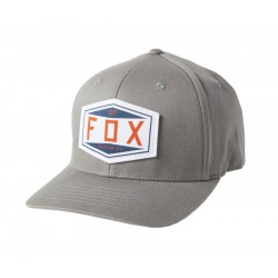 Кепка-бейсболка Fox Emblem Flexfit Hat Pewter, хлопок, серый, размер S/M