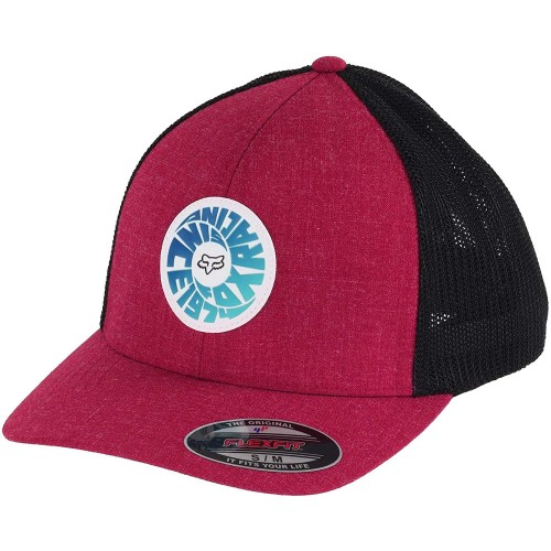 Кепка-бейсболка Fox Revolver Flexfit Hat Chili, полиэстер, красный/черный, размер S/M