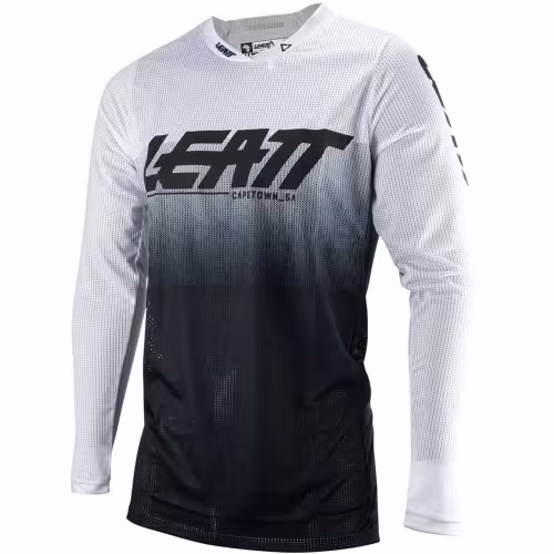Джерси мужское Leatt Moto 4.5 X-Flow Jersey White, полиэстер, черный/белый, размер M