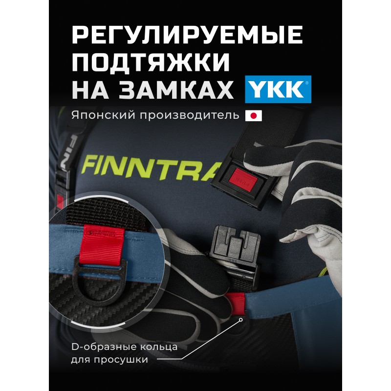 Полукомбинезон-вейдерсы Finntrail Proguide 1535 Blue, мембрана Hard-Tex, синий, размер XXL