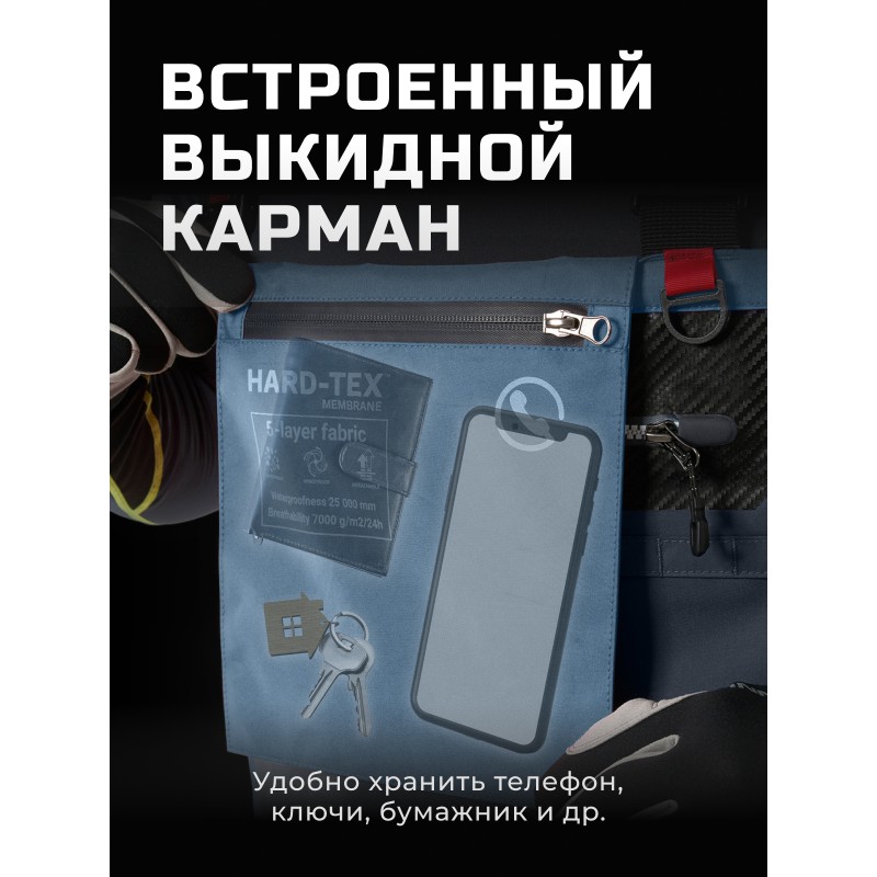 Полукомбинезон-вейдерсы Finntrail Proguide 1535 Blue, мембрана Hard-Tex, синий, размер XXL