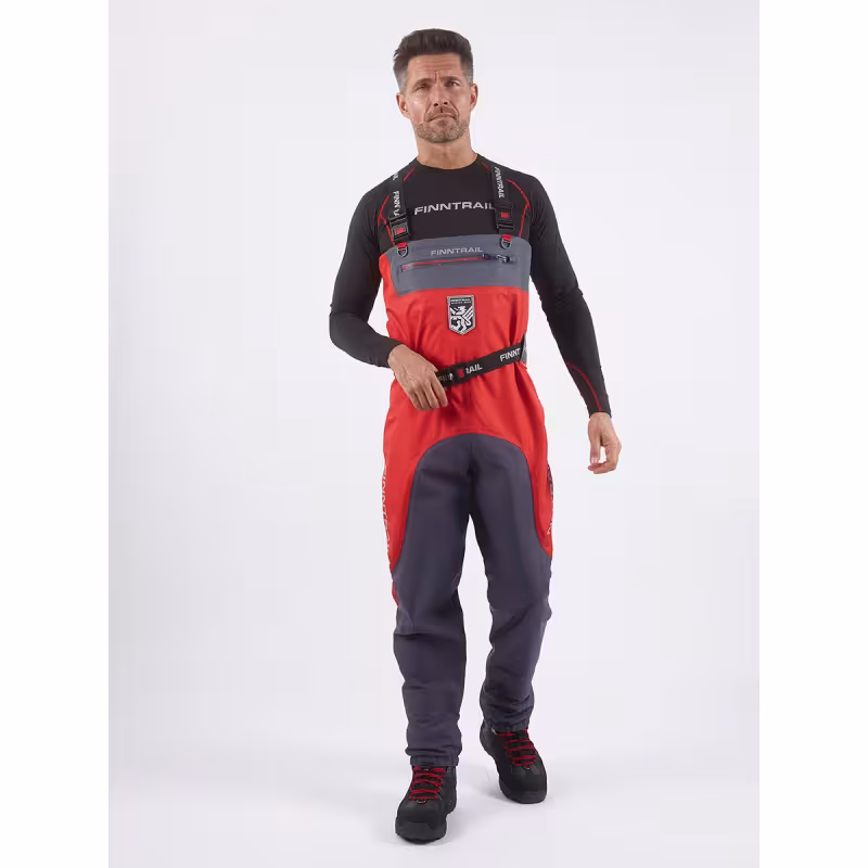 Полукомбинезон-вейдерсы Finntrail Aquamaster 1536 Red, мембрана Hard-Tex, красный, размер 58-60 (XXL), 185-195 см