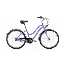 Велосипед Forward Evia Air 2.0 26", 3 скорости, рост 16, фиолетовый/белый