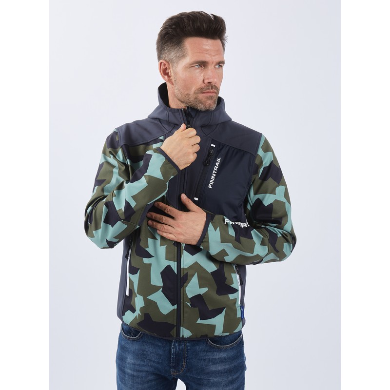 Куртка мужская Finntrail Softshell Nitro 1320, ткань Софтшелл, CamoArmy, размер 42-44 (XS)