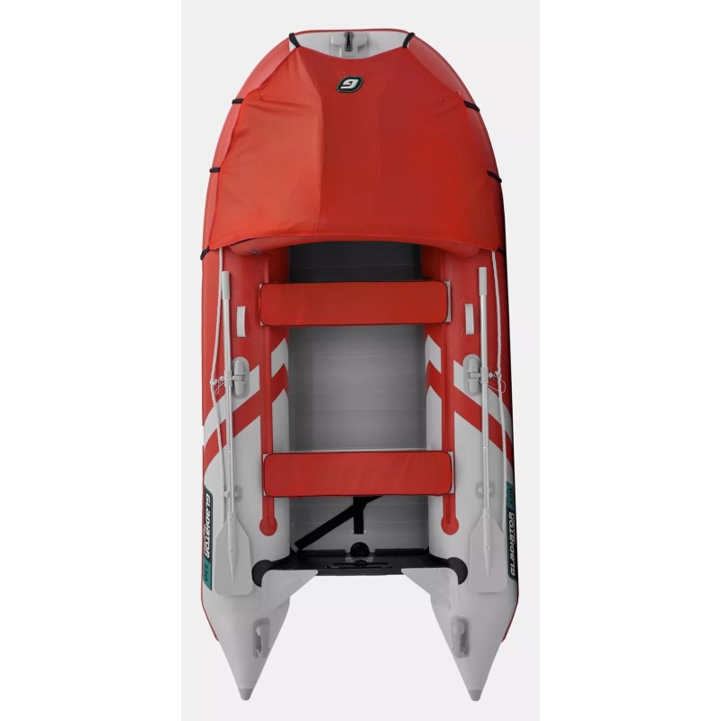 Надувная лодка ПВХ Gladiator C330AL, пайол алюминиевый, красный/белый 