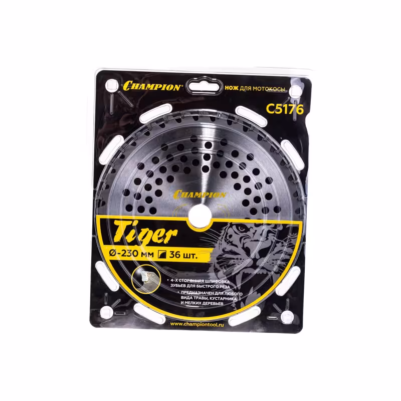 Нож триммерный для кустореза Champion Tiger C5176, 230х36zх5.4мм