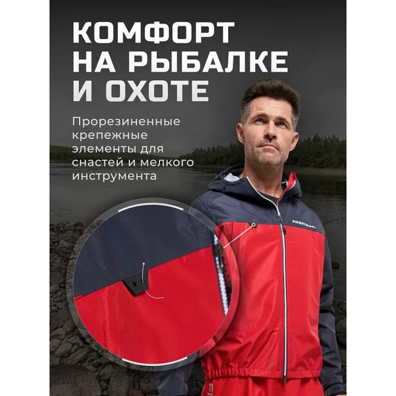 Куртка Finntrail Apex 4027 Red, мембрана Hard-Tex, красный/синий, размер XS (42-44), 160-170 см