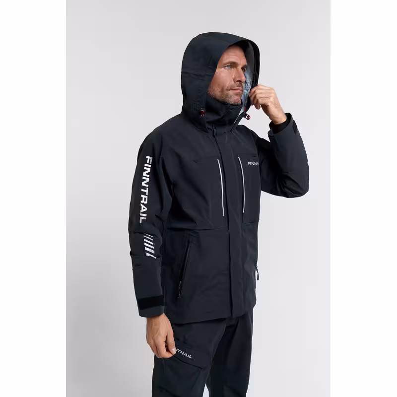 Костюм мужской Finntrail Tournament 3470 Graphite, мембрана Hard-Tex, черный, размер 48-50 (M), 170-180 см