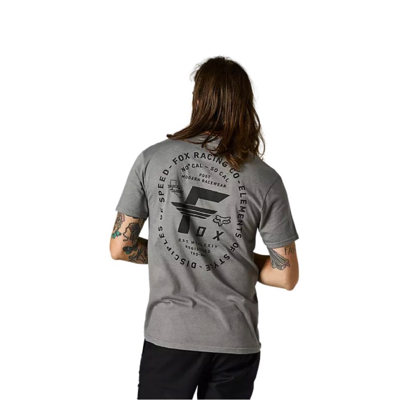 Футболка мужская Fox Big F SS Premium Tee Heather Graphite, хлопок, серый, размер M