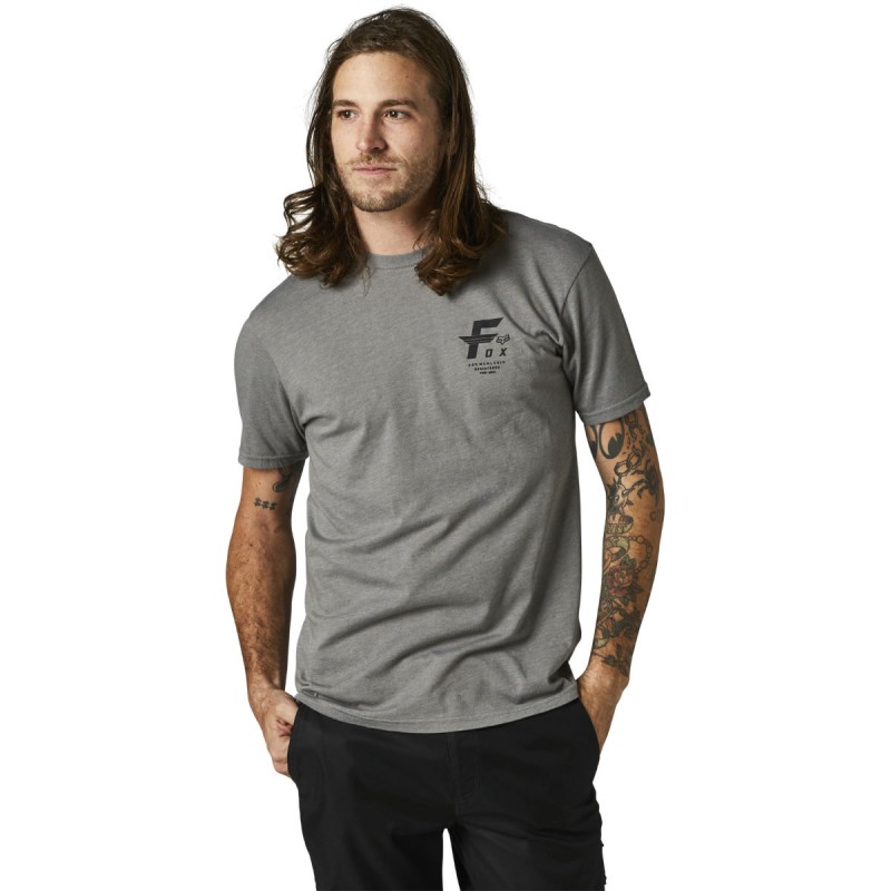 Футболка мужская Fox Big F SS Premium Tee Heather Graphite, хлопок, серый, размер M