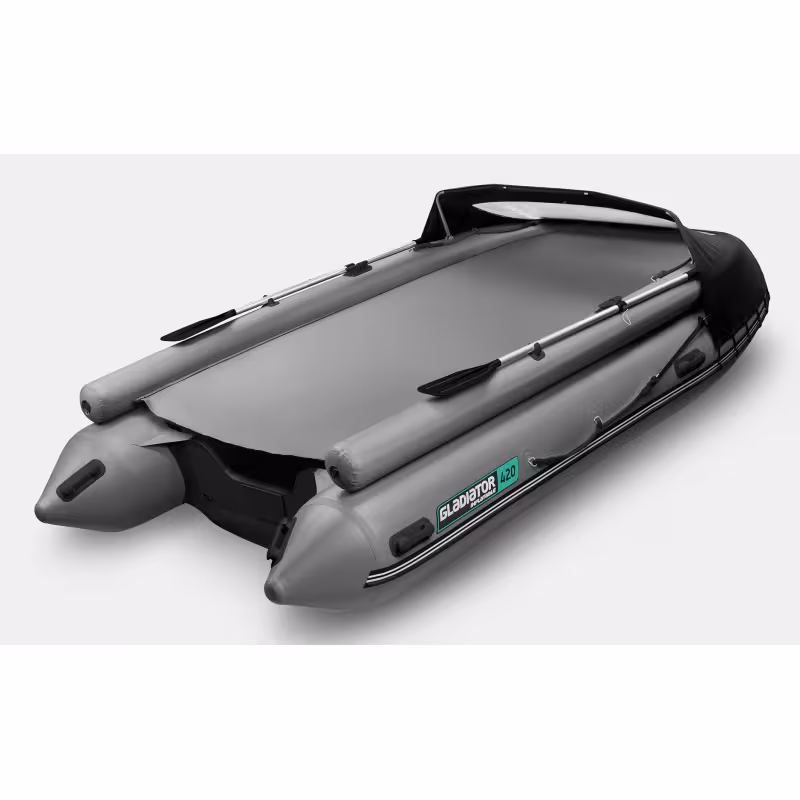 Надувная лодка ПВХ Gladiator E420X, НДНД, темно-серый