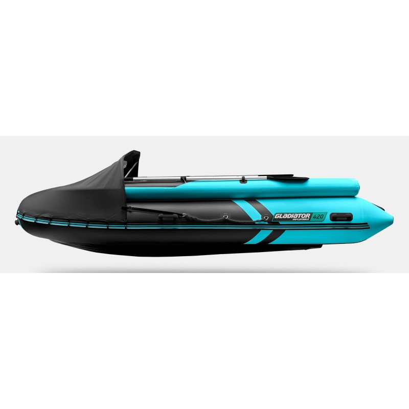Надувная лодка ПВХ Gladiator E450X, НДНД, бирюзовый/черный