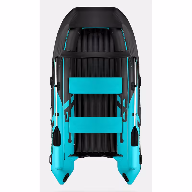 Надувная лодка ПВХ Gladiator E450X, НДНД, бирюзовый/черный