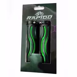 Грипсы Rapida BT-2043 Two Side Lock Alu, 130 мм, черный/зеленый