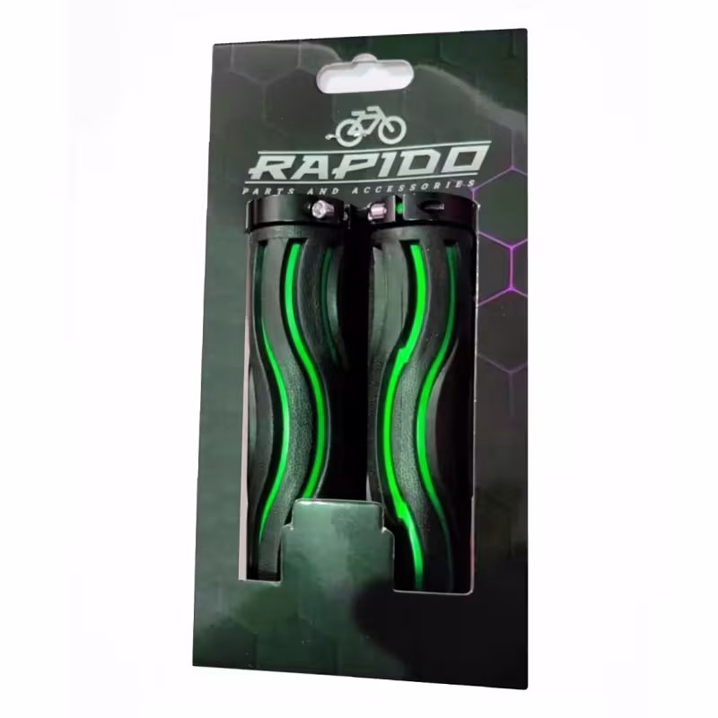 Грипсы Rapida BT-2043 Two Side Lock Alu, 130 мм, черный/зеленый