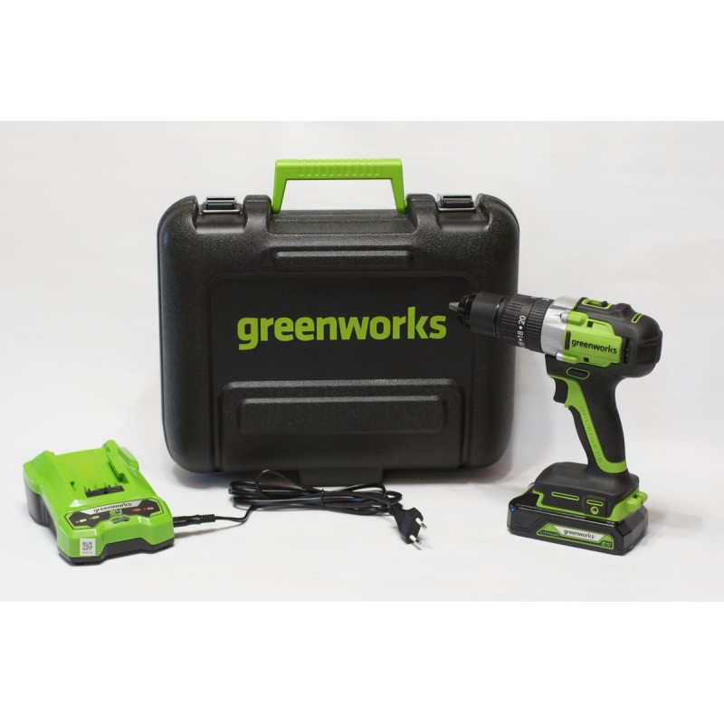 Дрель ударная аккумуляторная Greenworks GD24DD60K2 