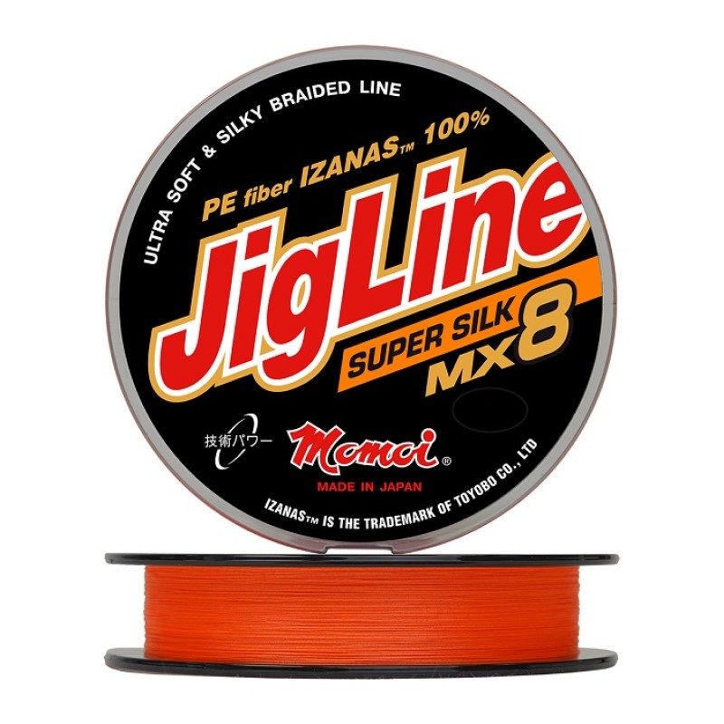 Шнур плетеный Momoi JigLine MX8 Super Silk 0,27 мм, 23  кг, 100 м