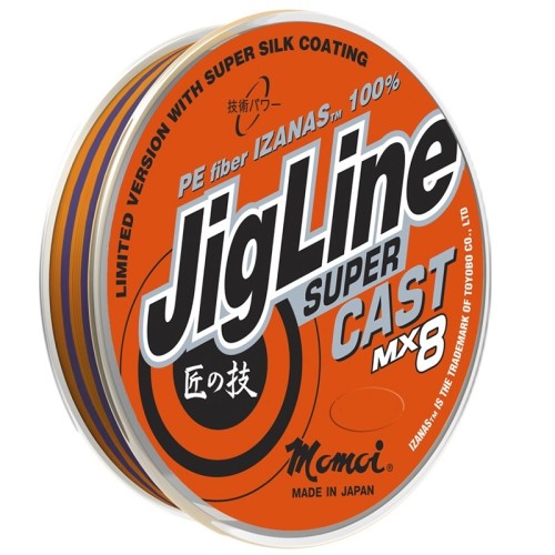 Шнур плетеный Momoi JigLine MX8 Super Cast 0,19 мм, 16,0 кг, 100 м