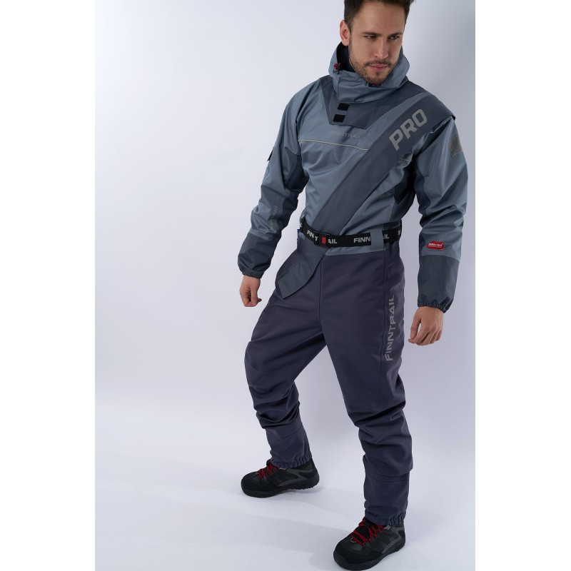 Комбинезон-вейдерсы Finntrail Drysuit Pro 2504 Grey, мембрана Hard-Tex, серый, размер 42-44 (XS), 160-168 см