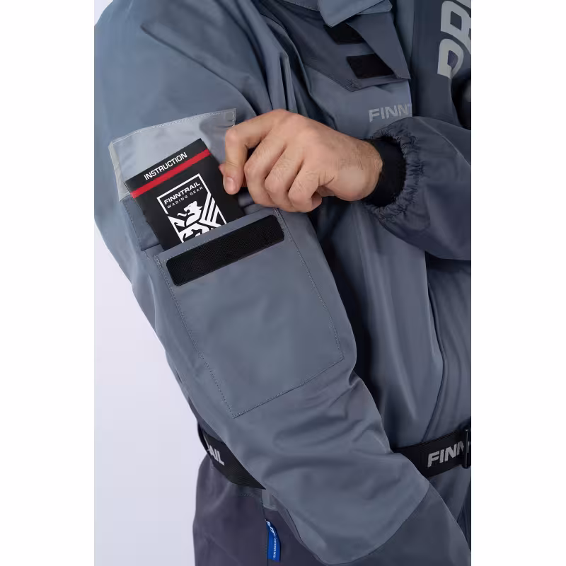 Комбинезон-вейдерсы Finntrail Drysuit Pro 2504 Grey, мембрана Hard-Tex, серый, размер 42-44 (XS), 160-170 см