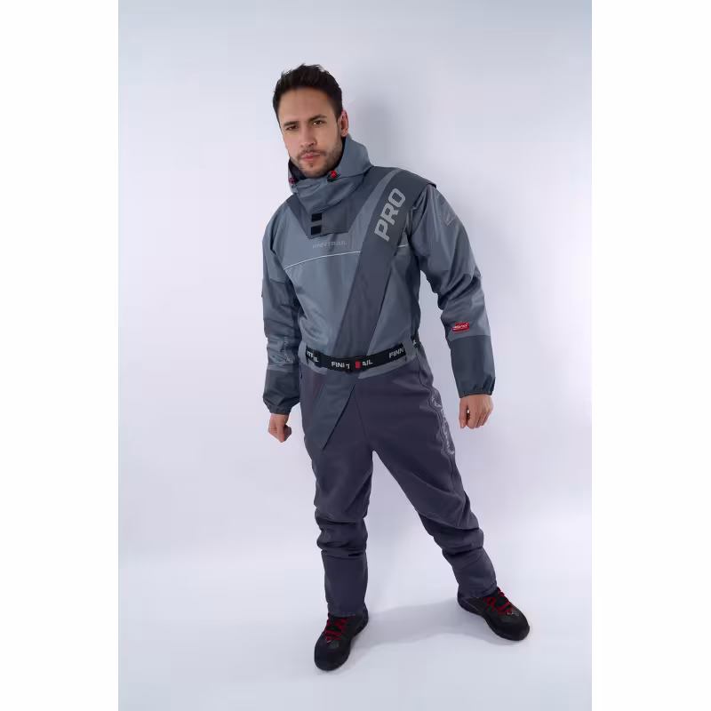Комбинезон-вейдерсы Finntrail Drysuit Pro 2504 Grey, мембрана Hard-Tex, серый, размер 58-60 (XXL), 185-195 см
