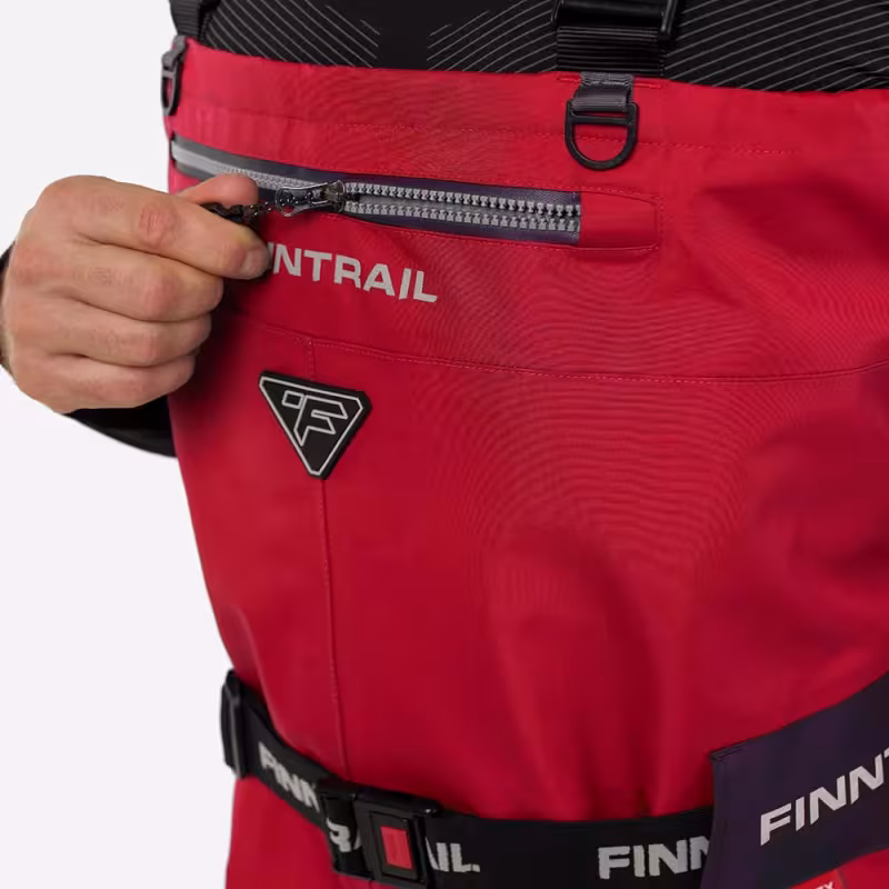 Полукомбинезон-вейдерсы Finntrail Aquamaster 1536 Red, мембрана Hard-Tex, красный, размер 58-60 (XXL), 185-195 см
